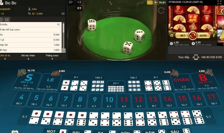 Cách Tham Gia SicBo Nhà Cái 123Win: Hướng Dẫn Chi Tiết 2 Các cửa cược trong SicBo nhà cái 123Win